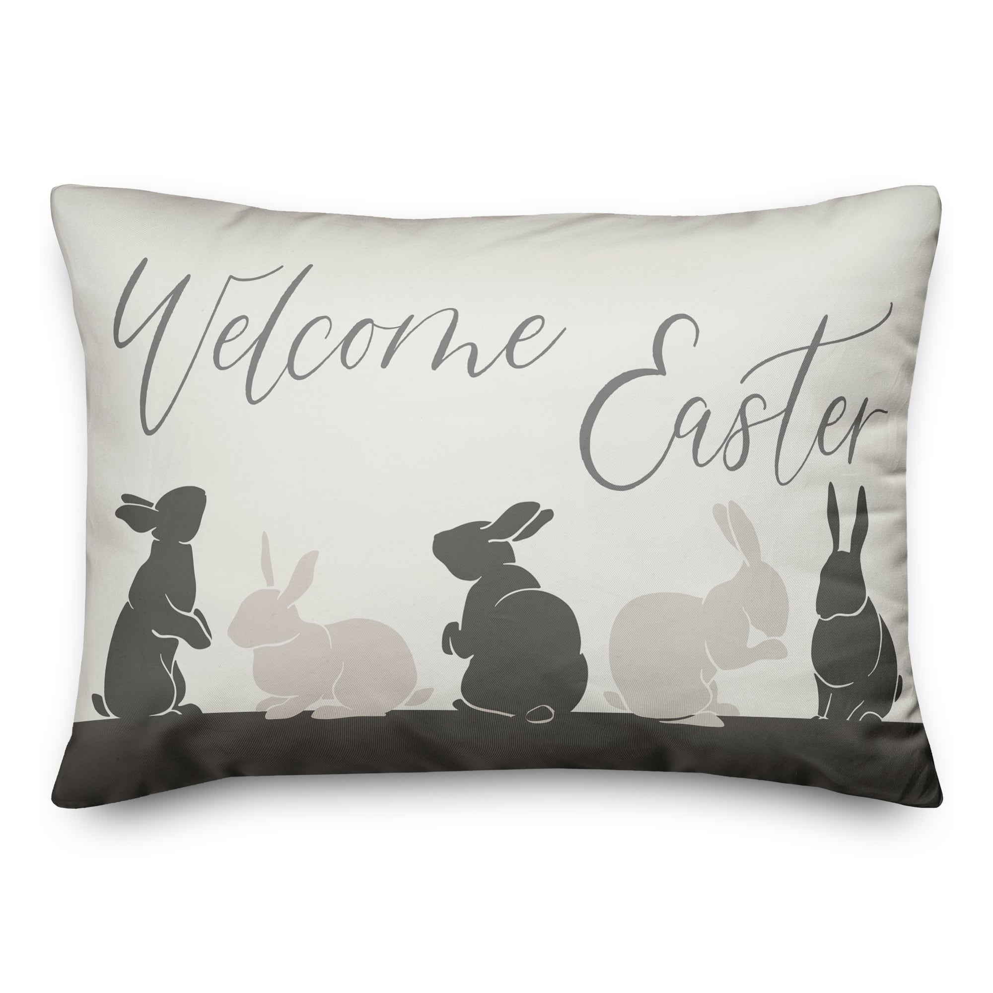 Welcome Easter Bunny Pillow 4 14" x 20" Throw Pillow